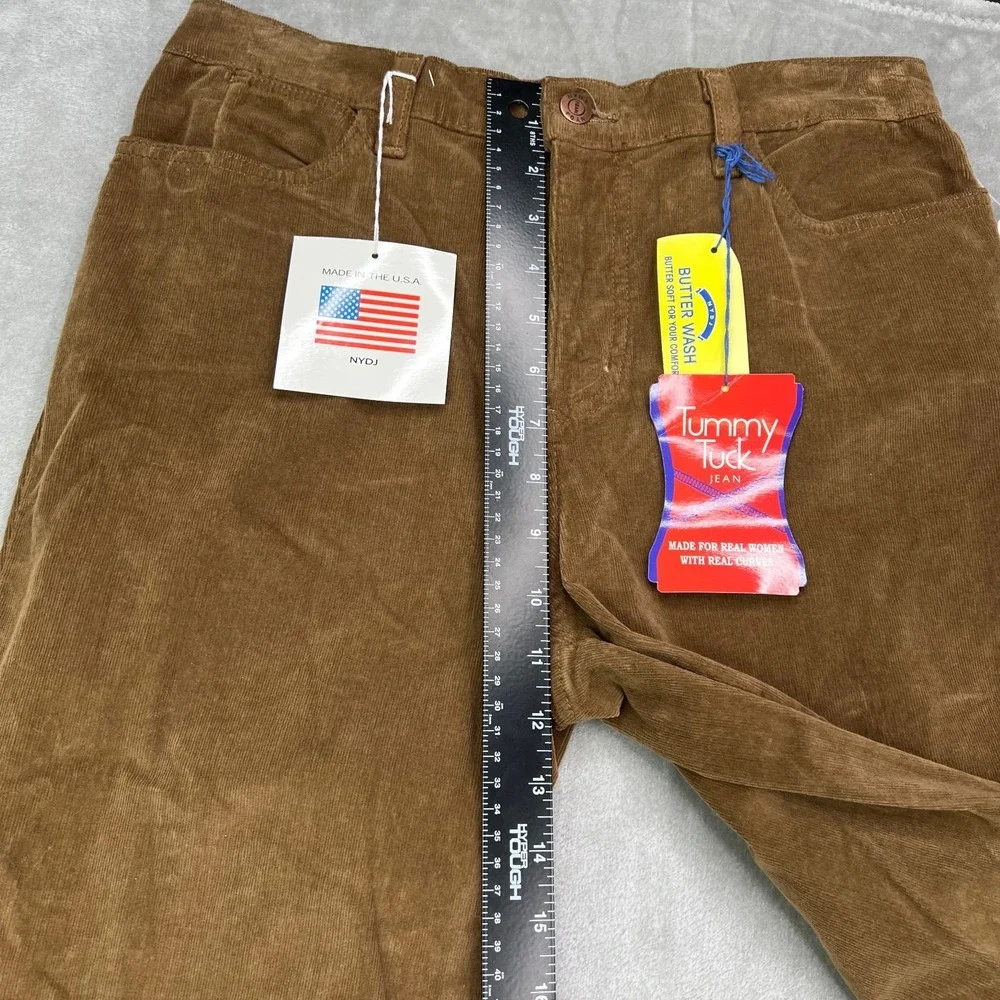 Vintage NYDJ Corduroy‎ Pants Womens 10 Brown Bootcut Tummy Tuck Made in USA NWT
